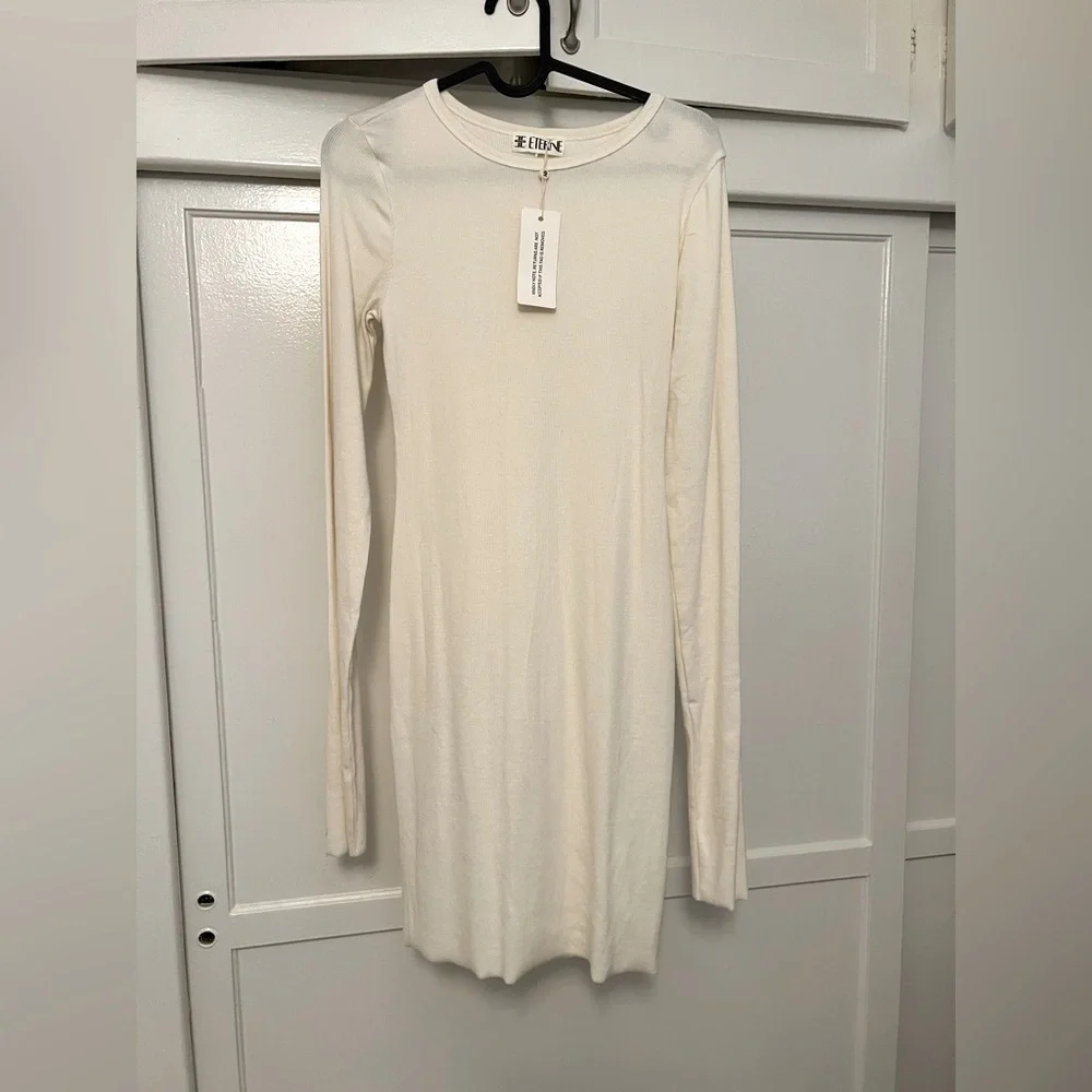 ETERNE Long sleeve ribbed mini dress M - Picture 2 of 4